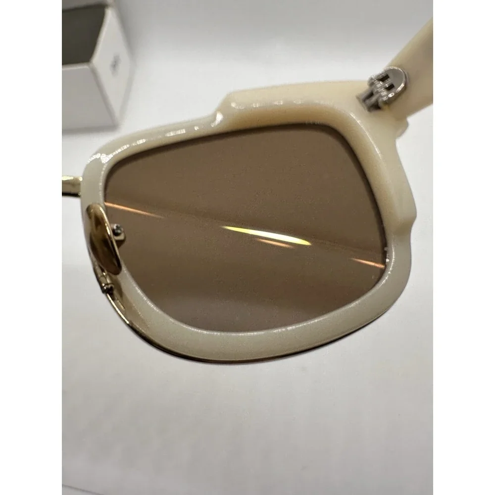 Christian Dior Very Dior 2N Ivory Sunglasses Brown Lenses w‎ Box Pouch